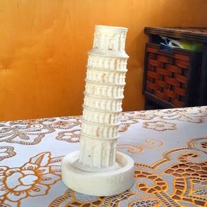 Tower of Pisa Alabaster trinket artisan from Italy
